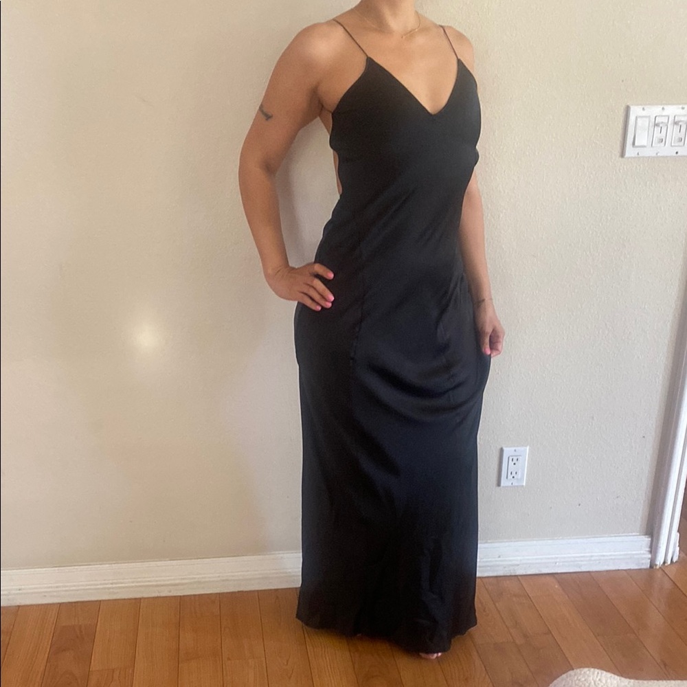 Zara Black Sleeveless Backless Gown